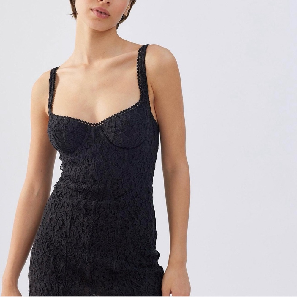 Urban Outfitters Black Lace Chemise Dress - Picture 1 of 4